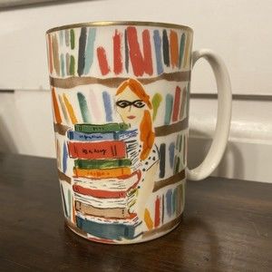 Kate Spade New York Lenox Illustrated Collection Library Books Mug